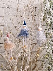 1 peça de decoração natalina: pingente de perna de menina, criativo e original, com pingente de anjinho, pingente de boneca, pingente de renda de anjo, pingente para janela ou árvore de Natal. Decoração natalina para casa, decoração de quarto, decoração de inverno, decoração de Natal, presentes de Natal para casa.