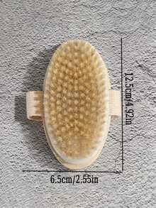 1 件装棕色枫木沐浴刷，带腕带，高效去角质刷，轻盈柔软清洁，深层清洁和疏通毛孔，促进血液循环 - 棕色 - 查看 6