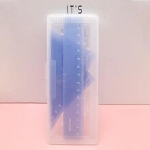 4 件/套鲜艳果冻色尺子套装，可爱透明多功能文具盒套件，PVC 材料，包括量角器、直尺和三角尺，带储物盒的基本几何工具，三角形、直线和量角器绘画尺，适用于学校、办公室和艺术项目 - 非常适合学生、教师和设计师，学校季节礼物