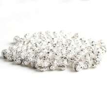 50 hạt đá pha lê 6/8mm mạ vàng hồng bạc đen kim loại dạng bi rời dùng làm đồ trang sức phụ kiện vòng tay DIY - Vòng khoan hình cầu - Xem 6