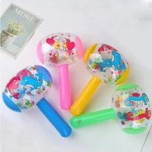 5 piezas Martillo inflable de estilo de dibujos animados al azar, martillo inflable con campana, para crear atmósfera de fiesta con pequeños juguetes (color al azar) - Multicolor - Ver 1