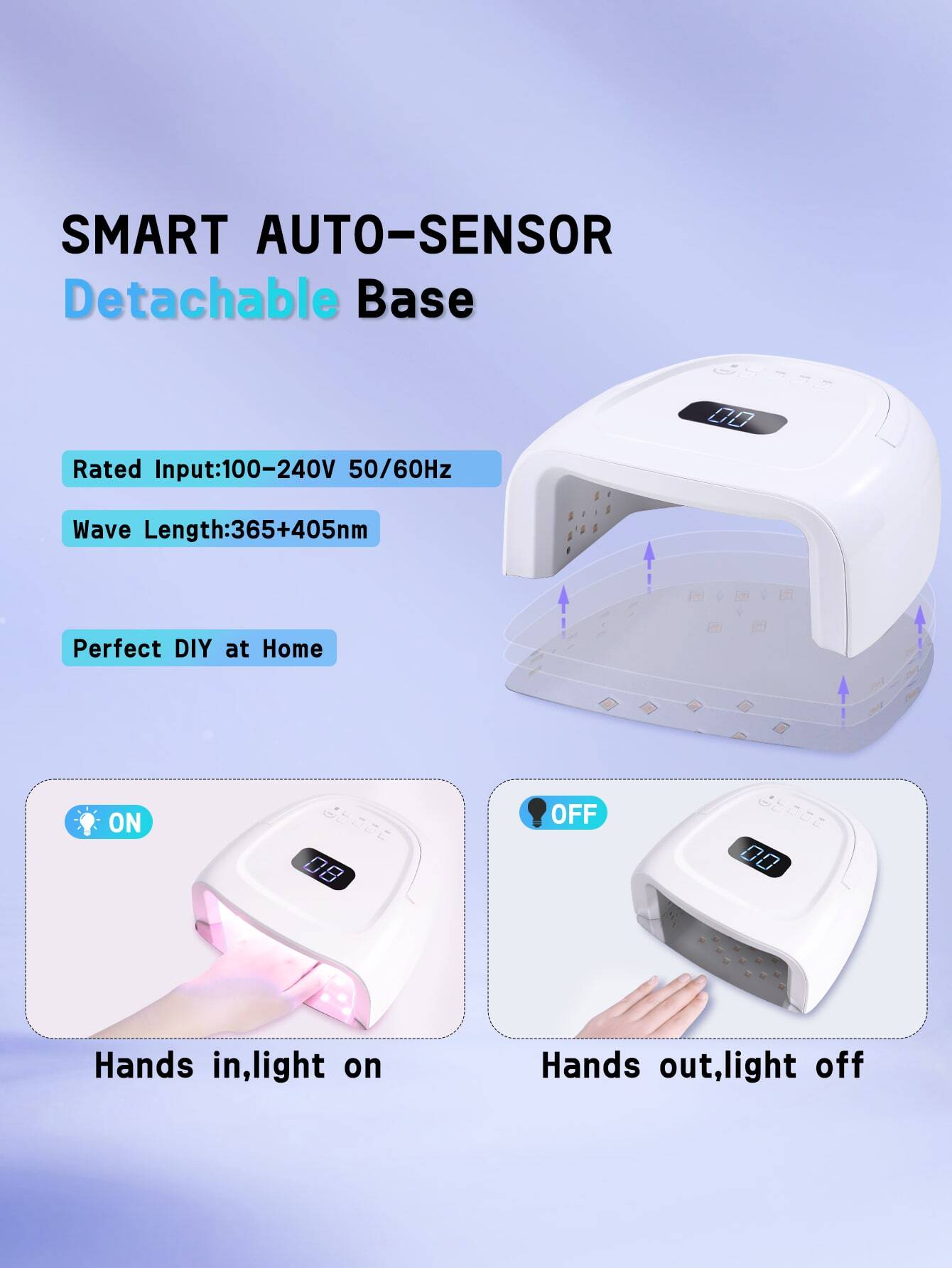 1pc High Power Portable Cordless Rechargeable UV LED Nail Lamp With