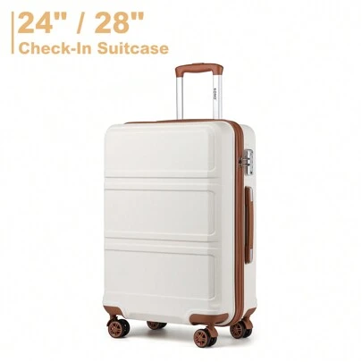 Maleta de viaje con ruedas de 24/28 pulgadas, ligera, de ABS duro, con candado TSA, cremallera YKK, 4 ruedas dobles, ideal para viajes de negocios y vacaciones de hombres y mujeres, equipaje de viaje, maleta, maleta, maleta, equipaje de viaje resistente