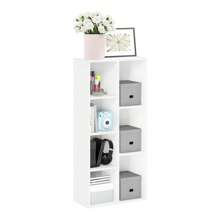 Luder 7-Cube Reversible Open Shelf Bookcase, Wood Finish, Versatile Storage Organizer For Living Room, Bedroom, Office, Study, Home Office, White - trắng - Xem 4