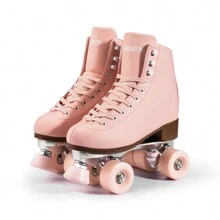 Roller Skates For Women/Youth With Height Adjustable Stoppers Retro Quad Roller Skates For Outdoor And Indoo - Hồng - Xem 7