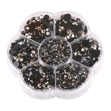 5000pcs/Box, 2mm 3mm 4mm 5mm 6mm, 5 Sizes, Silver Base Crystal Beads Stones,Flower Shape Box Packed, Round Flatback Rhinestones Multi Colors Crystal Gems Non HotFix DMC Jewelry Beads Glass Stones Diamond 3D Pattern Design Accessories Glitter Manicure Decal Decorations For Clothes,Bag,Shoes,Cups,Phone Covers,Handicrafts,Diy Trim.