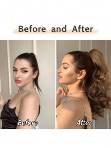 16Inch Ponytail Extension Hair Pony Tails Extensions Clip On Ponytails For Women In Wig Wavy - Multicolor - View 3