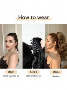 16Inch Ponytail Extension Hair Pony Tails Extensions Clip On Ponytails For Women In Wig Wavy - Multicolor - View 9