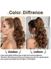 16Inch Ponytail Extension Hair Pony Tails Extensions Clip On Ponytails For Women In Wig Wavy - Multicolor - View 10