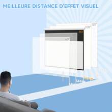HOMCOM Écran de projection TV et Home Cinema de 80 Pouces vidéo projecteur 16:9 4K HD, fixation mural ou plafond, 187L x 8P x 150H cm - Blanc - Voir 3