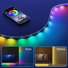 PSTAR Dây đèn LED cấp nguồn USB, điều khiển bằng ứng dụng Bluetooth, đồng bộ nhạc, đổi màu, có thể điều chỉnh độ sáng, nhiều chế độ, mặt sau tự dính, thích hợp cho TV, máy tính, trang trí nhà cửa, phòng ngủ. - Nhiều màu - Xem 3