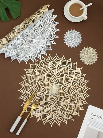 2-8pcs Round Simple PVC Placemats, Waterproof, Easy To Clean, Anti-Slip, Heat-Resistant, Table Mats, Elegant Design, Suitable For Dining Table, Kitchen, Weddings And Holidays