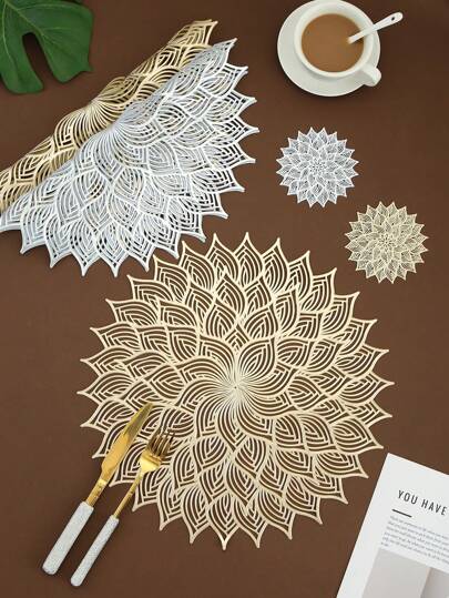 2-8pcs Round Simple PVC Placemats, Waterproof, Easy To Clean, Anti-Slip, Heat-Resistant, Table Mats, Elegant Design, Suitable For Dining Table, Kitchen, Weddings And Holidays