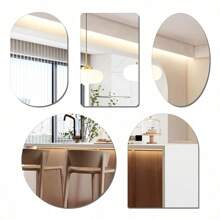 1pc Mirror Wall Stickers, Oval Shaped Mirror Wall Sticker, 2mm Thick Acrylic Material Decorative Mirror, Easy Install Wall Mirror Stickers ,Suitable For Bedroom, Living Room, Bathroom, Kitchen,Stickers,Wall Decal, Vinyl Decal For Home Decorations,Spring Decoration Items Refresh Your Home,Rama Decoration Stickers Wall Decor Room Decor Mirror For Room Bathroom Decor Living Room Decor - Mirror Stickers - View 5