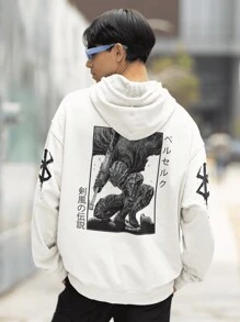 Bersek Mercenary Kangaroo Hooded Sweatshirt Anime Manga Unisex Release - 白色 - 查看 1