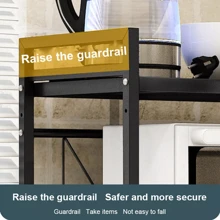 Kitchen Corner Shelf Expandable Microwave Oven Rack Stand Storage Holder 2Tier - Black - View 6