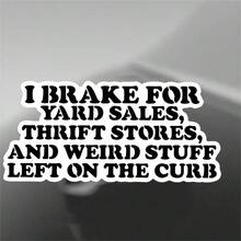 1张趣味PVC贴纸 - “我刹车”图案，适用于庭院和旧货店 | 5英寸防水、防紫外线乙烯基贴纸，适用于笔记本电脑、汽车、保险杠、卡车、窗户、头盔、墙壁、行李箱、镜子 - 彩色 - 查看 1