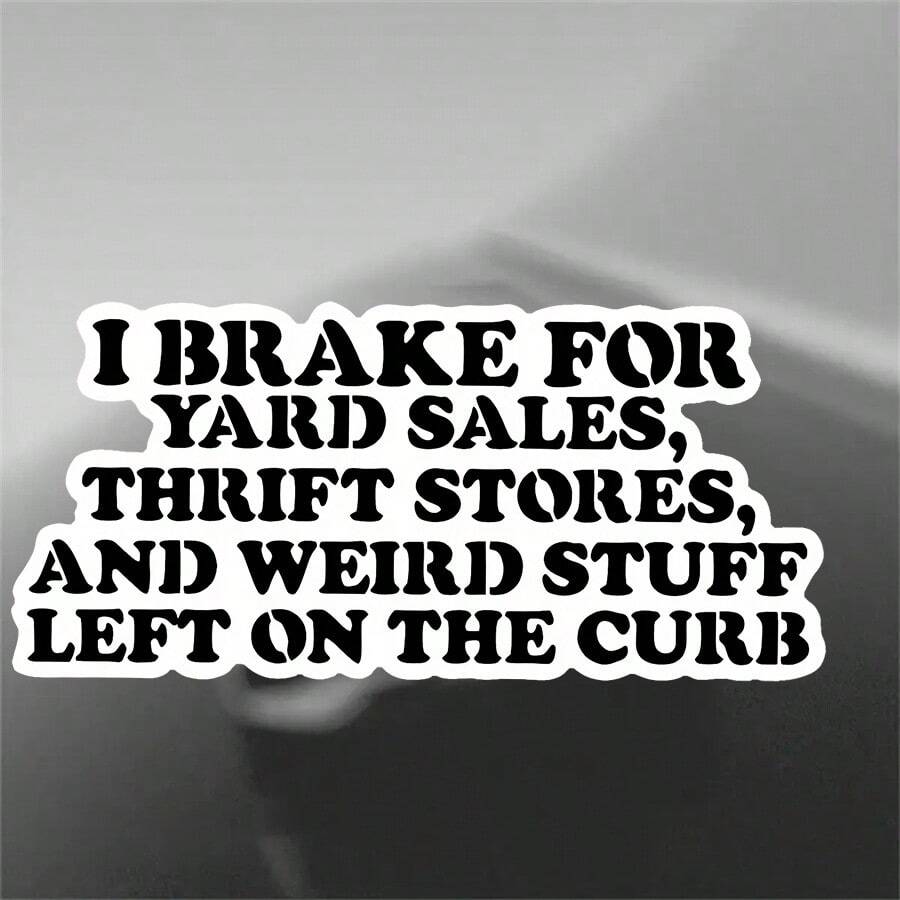 1张趣味PVC贴纸 - “我刹车”图案，适用于庭院和旧货店 | 5英寸防水、防紫外线乙烯基贴纸，适用于笔记本电脑、汽车、保险杠、卡车、窗户、头盔、墙壁、行李箱、镜子 - 彩色 - 查看 1