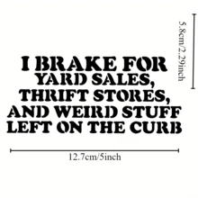 1张趣味PVC贴纸 - “我刹车”图案，适用于庭院和旧货店 | 5英寸防水、防紫外线乙烯基贴纸，适用于笔记本电脑、汽车、保险杠、卡车、窗户、头盔、墙壁、行李箱、镜子 - 彩色 - 查看 2