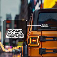 1张趣味PVC贴纸 - “我刹车”图案，适用于庭院和旧货店 | 5英寸防水、防紫外线乙烯基贴纸，适用于笔记本电脑、汽车、保险杠、卡车、窗户、头盔、墙壁、行李箱、镜子 - 彩色 - 查看 6