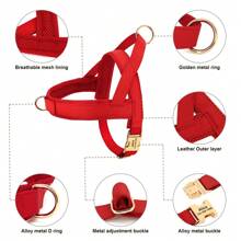 Custom PU Laser Engraved Dog Chest Harness, Personalized Pet ID Chest Strap Anti-Lost