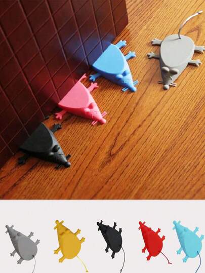 1/3pcs Cartoon Cute Animal Mouse Shaped Silicone Door Stoppers Block Rubber Wedges Doorstops Door Wall Crash Protection Anti-Collision Rear Retainer Stop Baby Protector Home Office Door Stops