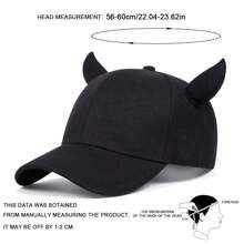 1 pieza Gorra de béisbol ajustable con cuernos de toro de dibujos animados para hombres, sombrero de disfraz para exterior, viaje, fiesta de playa, primavera/otoño - Multicolor - Ver 2