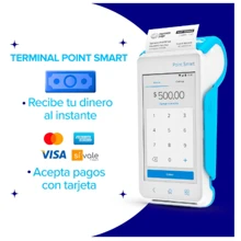 Lector de Tarjetas Terminal de pago Point SMART Mercado Pago Internet gratis - Paga con tarjeta - Cobro con tarjeta - Maquina para pagar con tarjeta. - Azul y blanco - Ver 4