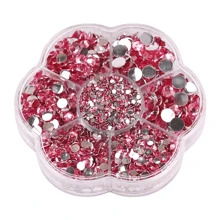 5000pcs/Box, 2mm 3mm 4mm 5mm 6mm, 5 Sizes, Silver Base Crystal Beads Stones,Flower Shape Box Packed, Round Flatback Rhinestones Multi Colors Crystal Gems Non HotFix DMC Jewelry Beads Glass Stones Diamond 3D Pattern Design Accessories Glitter Manicure Decal Decorations For Clothes,Bag,Shoes,Cups,Phone Covers,Handicrafts,Diy Trim.