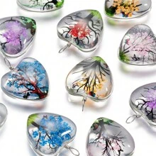 5PCS/Lot Love Tree Of Life Glass Pendant DIY Necklaces Earrings Pendants Pendants Make Jewelry Accessories Valentines - Love Tree Of Life Pendant - View 7
