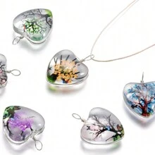 5PCS/Lot Love Tree Of Life Glass Pendant DIY Necklaces Earrings Pendants Pendants Make Jewelry Accessories Valentines - Love Tree Of Life Pendant - View 5