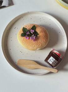 1 件圆形米色泼墨沙拉盘、圆点汤碗、面碗、沙拉盘、蛋糕盘、餐盘、复古餐具，适合家庭、餐厅和礼物 - 白色平盤 - 查看 10