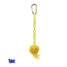 Naturalny rattan i łańcuch PE zabawka dla papugi, zawieszka, odpowiednia dla ptaków, chomików i innych małych zwierząt do żucia, różne rozmiary, losowe akcesoria kolorowe, do użytku przez cały rok