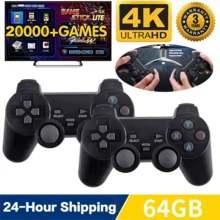 Wireless 4K TV Game Stick Console Built-In 64GB 20000+Retro Games+2 Gamepad - Black - View 2