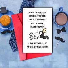 1pc Funny Birthday Cards, Greeting Cards For Humorous Loyal Friends, Birthday Cards For Friends, Humorous And Funny Greeting Cards For Her And Him - Multicolor - View 5
