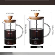 High Borosilicate Glass French Press Coffee Maker, Glass Coffee Filter & Infuser, Homemade Coffee Pot - Transparent - View 5