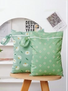 2pcs Wet Dry Bag For Diaper 26*36cm Washable Travel Bag, Beach, Swimming Pool, Sports Bagbaby Shower Family Decorations Gifts