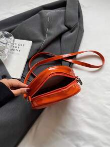 万圣节南瓜形状单肩包，独特斜挎撞色女士手提包，节日南瓜背包，万圣节包包，非常适合化装派对、万圣节时尚和哥特式时尚 - 亮橙色 - 查看 4