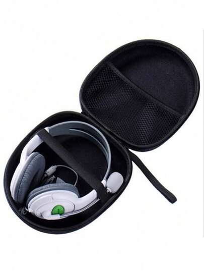 Kabellose Headset-Aufbewahrungsbox mit Kopfbügel - Große Kopfhörer-Reißverschlusstasche - Tragbare, outdoor-taugliche Anti-Druck-EVA-Kopfhörertasche für Dekorations-Zuhause, Reiseaufbewahrung, Make-up-Tasche, Kosmetiktasche, Urlaubsorganizer, Make-up-Organizer mit großer Kapazität, für Lippenstift, Pinsel, Hautpflege, Handy, Münzen, Kleinteile, für Zuhause, Geschenke, Urlaub und Festiwale, Halloween, Weihnachten, Mehrzwecknutzung, Bohostimmung