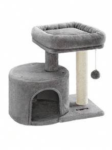 FEANDREA Cat Tree, Cat Tower With Sisal Covered Scratching Posts, Cat Bed And Cave, Indoor Cat Condo, 19.3 X 12.6 X 19.1 Inches, Light Gray UPCT50W - Light Grey - View 1