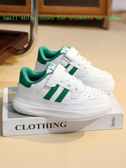 Boys And Girls General Small White Shoes, School Children Sneakers, Students Sports Casual Shoes, Outdoor Activities With White Sports Shoes, Non-Slip, Running Shoes