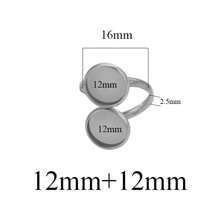 10pcs 304 Stainless Steel Ring Tray 16mm Twisted Adjustable Blank Convex Glass Bottom Tray DIY Handmade Jewelry Tray Finger Rings - Ring Setting - View 11