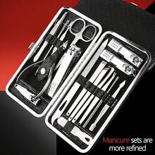 18 件套不锈钢美甲套装，包括美甲工具、便携式旅行盒、角质钳和修剪器、专业美甲和足疗套装、个人护理旅行套装。 - 彩色 - 查看 8
