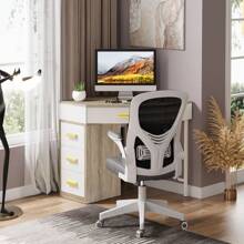 LITTLE TREE Triangle Computer Desk With 3 Drawers, Small Corner Desk With Reversible Storage, Writing Desk PC Table Makeup Vanity Desk For Home Office, Living Room, Bedroom - Cây sồi trắng - Xem 4
