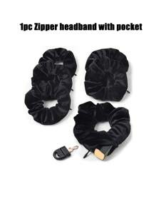 Bolsa de almacenamiento para diademas, mini bolsa de maquillaje portátil, mini bolsa de almacenamiento para auriculares, bolsa de almacenamiento para lápiz labial, diadema con cremallera oculta multifuncional con bolsillo oculto secreto, accesorios de viaje, artículos grandes de mujer, coletero negro invisible, accesorios de viaje, accesorios de viaje, necesidades de viaje, vacaciones en la playa, vacaciones de verano, útiles escolares