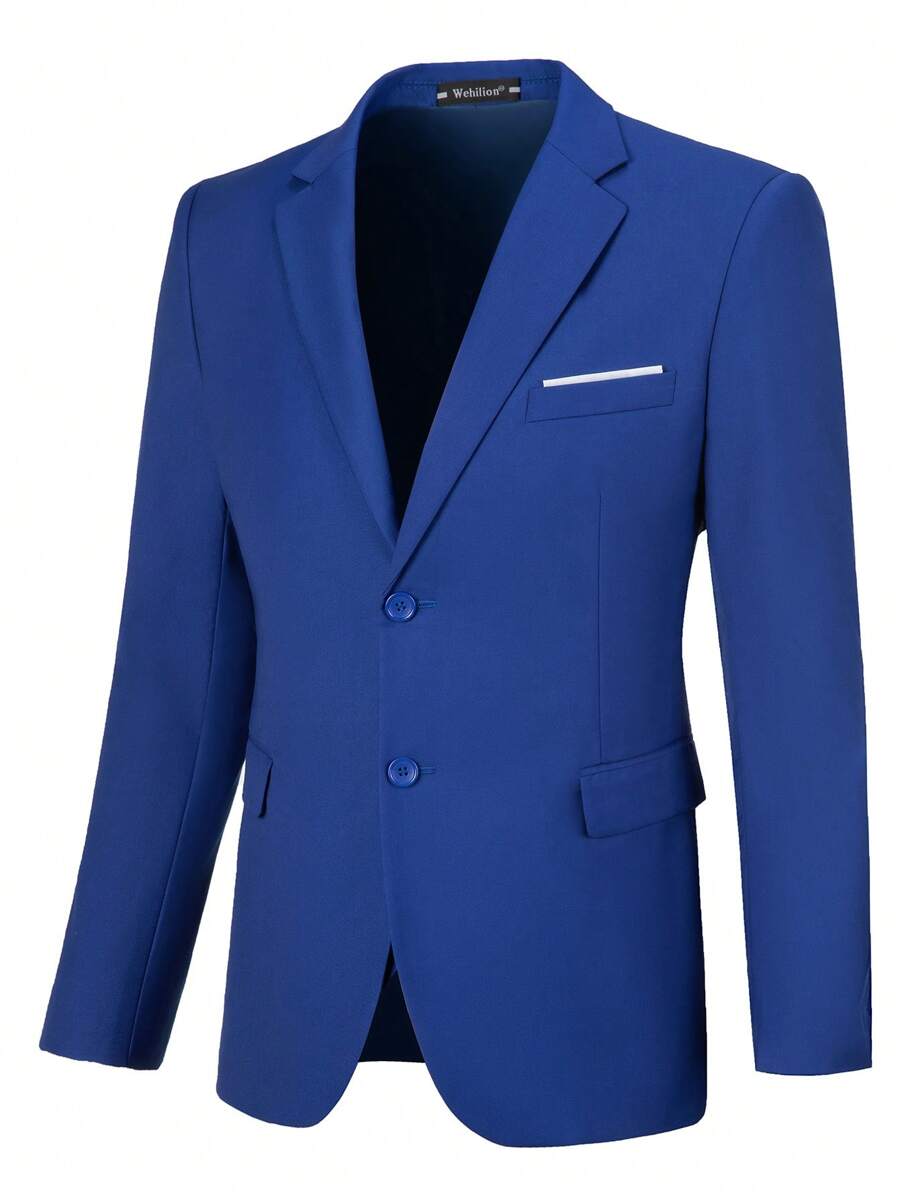 Men Casual Mens Jacket Slim Fit Men's Blazer Outfit Notch Lapel Men's Sport Coats & Blazers Concert Graduation Season Size XS-3XL Men's Spring New Products Suit Sets For Wedding Concert Graduation Season - 寶藍色 - 查看 1