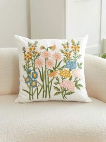 1 Stück Kissenbezug mit mehrfarbiger Gänseblümchen Stickerei, Heimdekoration für Wohnzimmer und Schlafzimmer