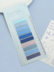 1 张卡 200 片装粘性标签书本标签 - 莫兰迪粘性标签、透明便条标签、粘性标签、学校用品、索引标签 - 彩色 - 查看 12