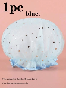 4pcs/1 Shower Cap, Double Layer Hair Cap, Prevent Hair Loss Cap, Bath And Sleep Cap, Hair Drying Cap, Hair Dye Cap, Elastic Hair Tie, Waterproof, Eva Reusable Hat For Women. Suitable For Shower, Hair Salon, Sauna, Kitchen