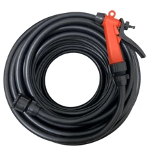 50 Meters Black Garden Hose Complete Kit Does Not Fold, Strong, Resistant, Double Layer, Includes Nozzle And Connector - màu đen - Xem 5